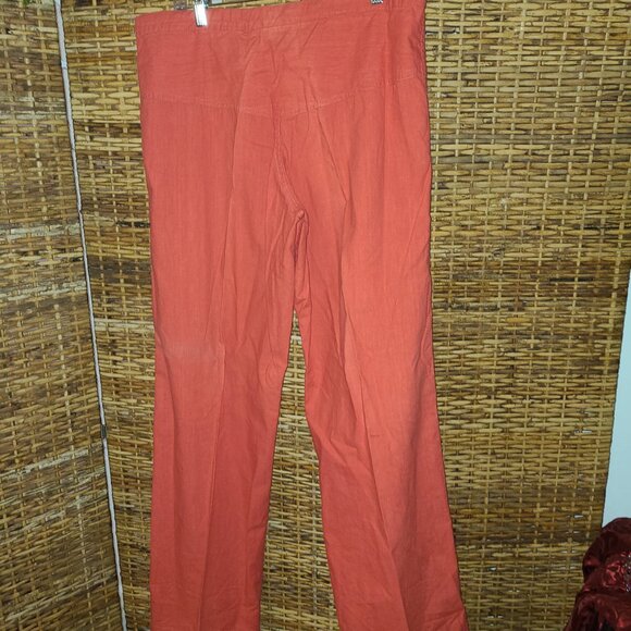 SANTA CRUZ Women's Cotton Pants Wide Leg VTG Large Pockets Sz L Coral Red - Picture 6 of 8